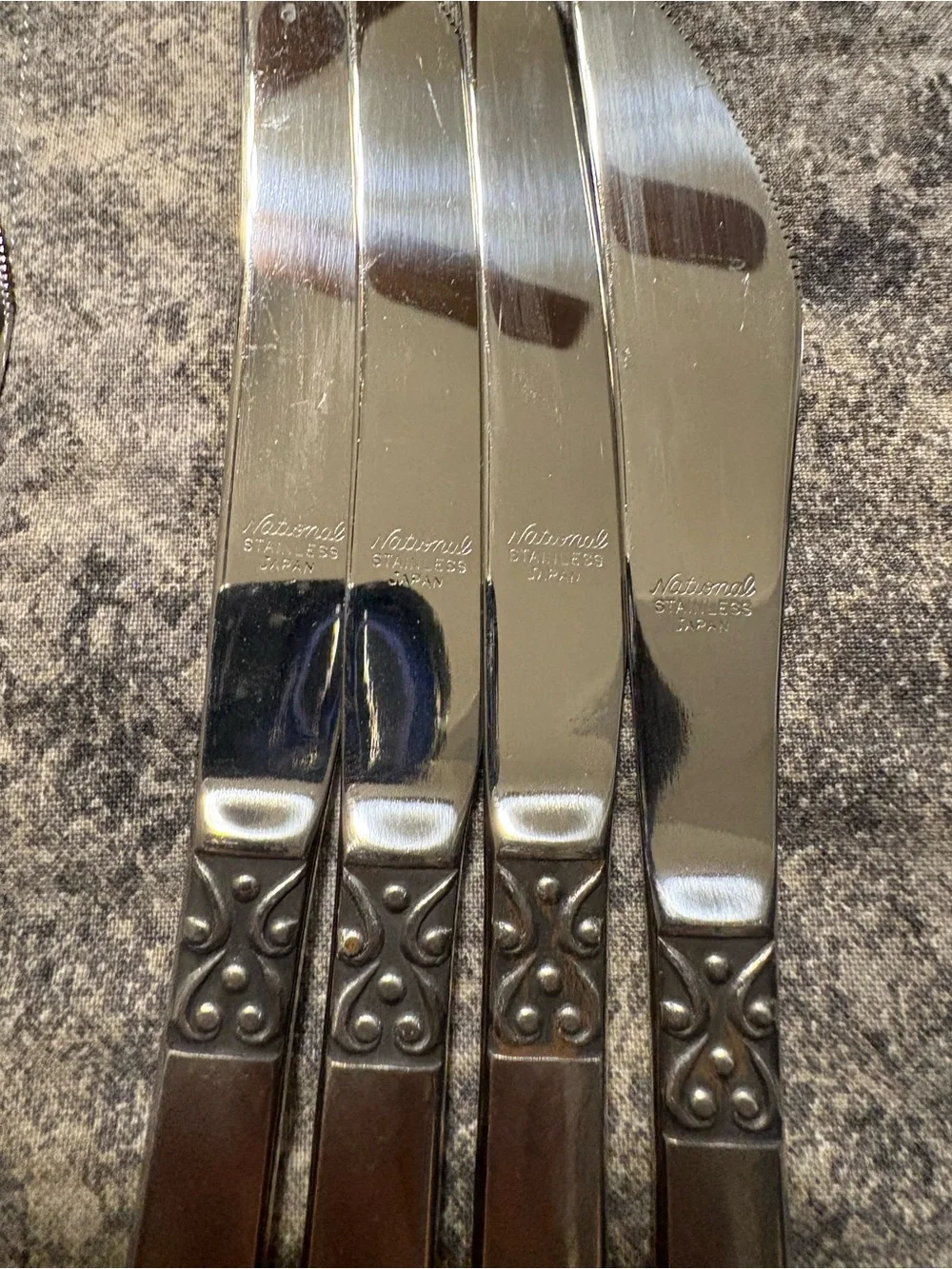 National Stainless Japan Silver-Tone Flatware Set - Floral Handle Design